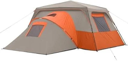 Ozark Trail 11 Person 3 Room 14' x 14' Instant Cabin Tent (Orange)