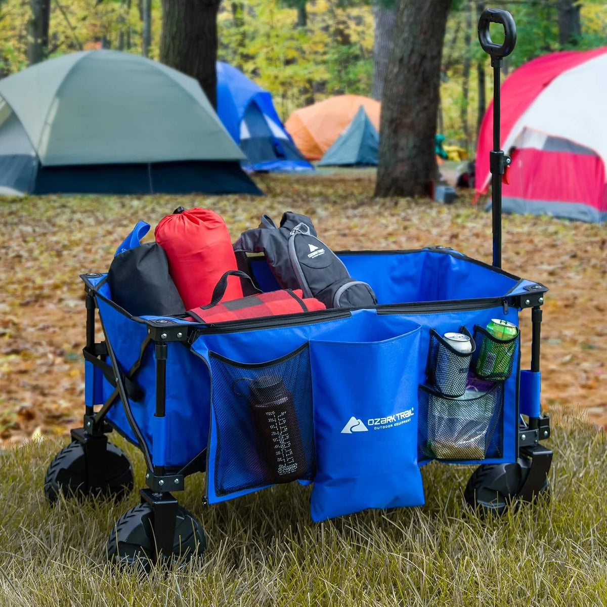 Ozark Trail All-Terrain Folding Wagon with Oversized Wheels, Blue