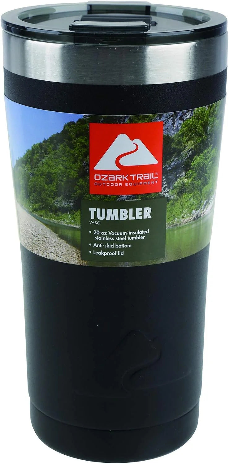 Ozark Trail 20-Ounce Double-Wall, Vacuum-Sealed Tumbler (1, Black)