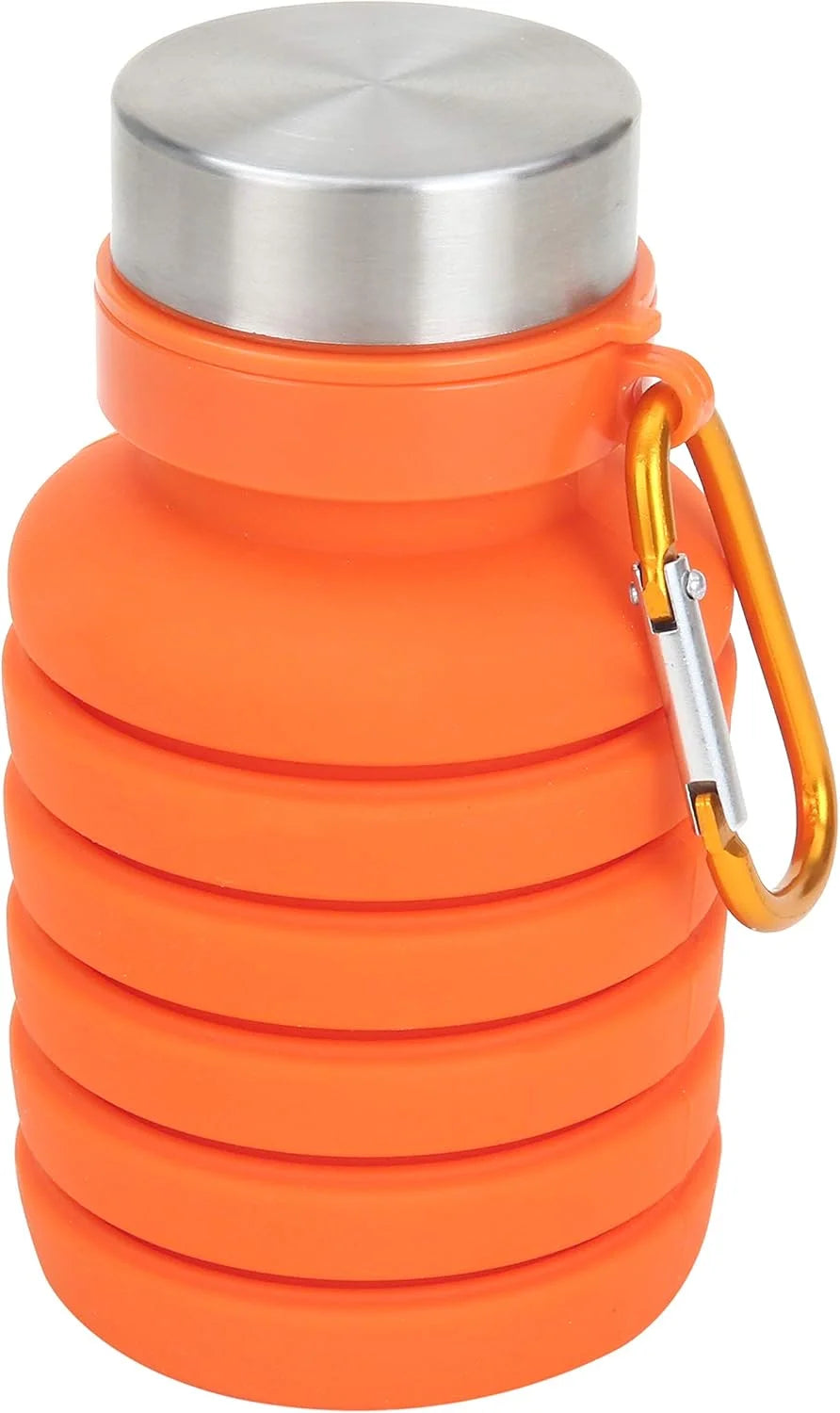 Ozark Trail 16 oz Collapsible Silicone Water Bottle with Carabiner - Orange
