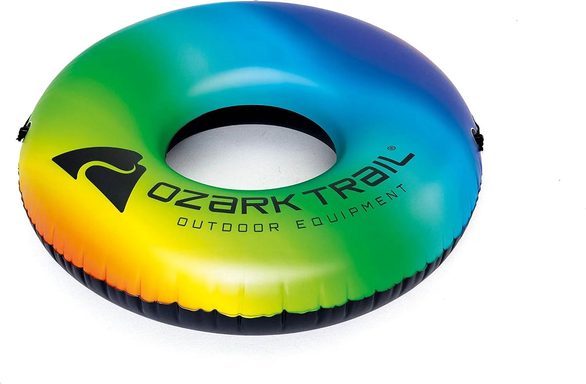 Ozark Trail River Tube , Inflatable Water Float Loungh Device for Pool , Lake , Outdoor Fun Sport and Activities , Rainbow Multi Colors