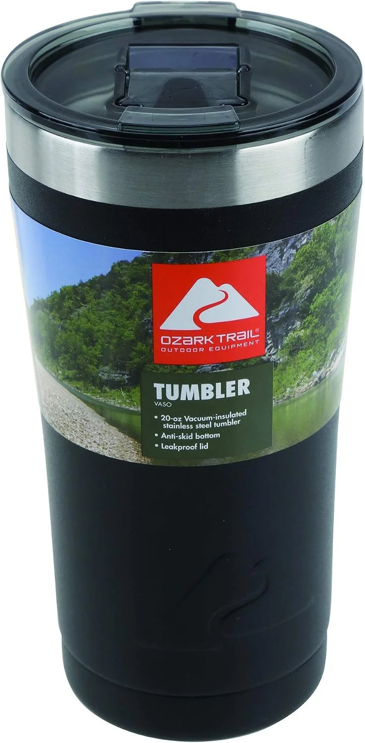Ozark Trail 20-Ounce Double-Wall, Vacuum-Sealed Tumbler (1, Black)